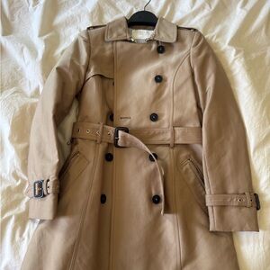 Zara Woman Beige Trench Jacket with Striped Lining